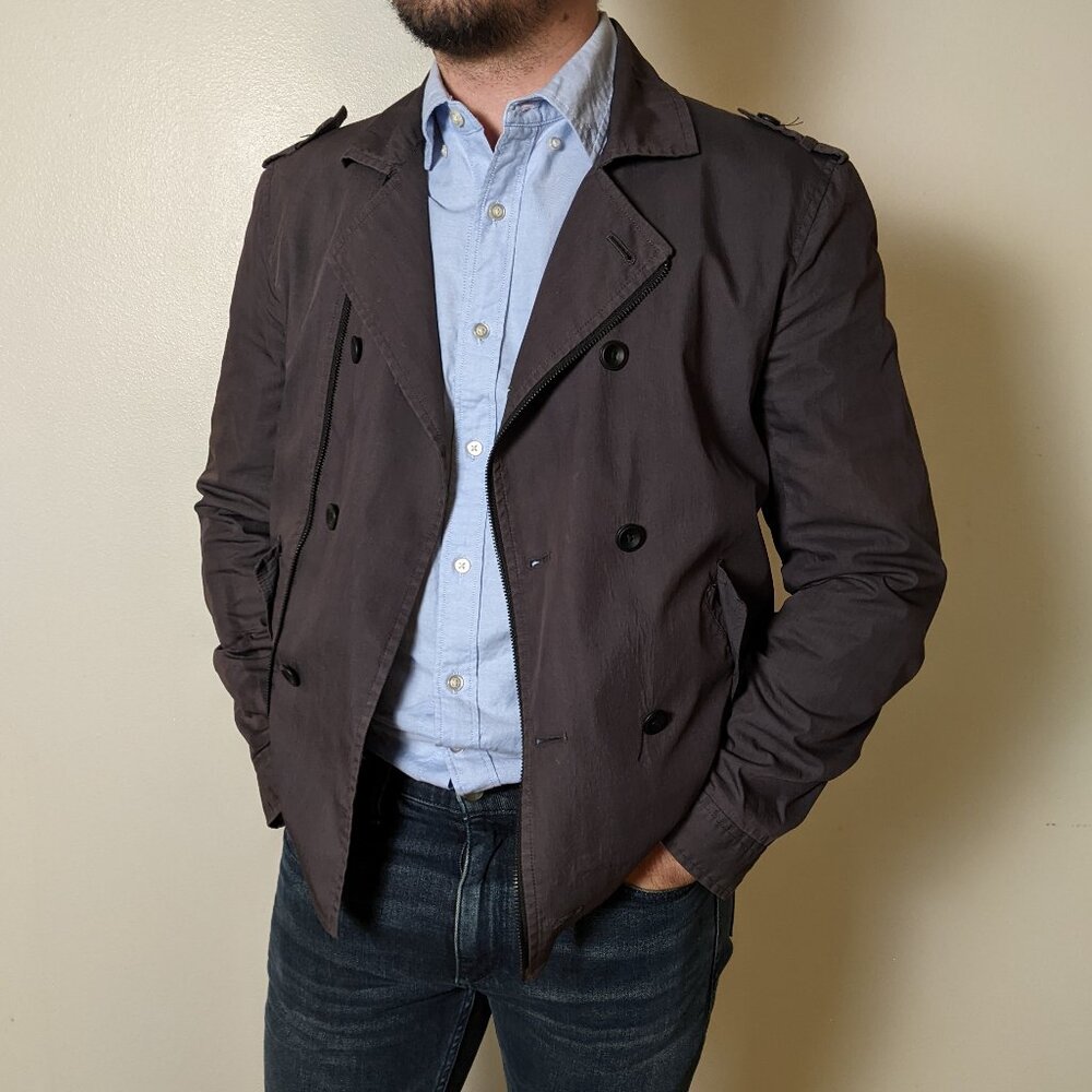 Grey Asymmetrical Zip Jacket